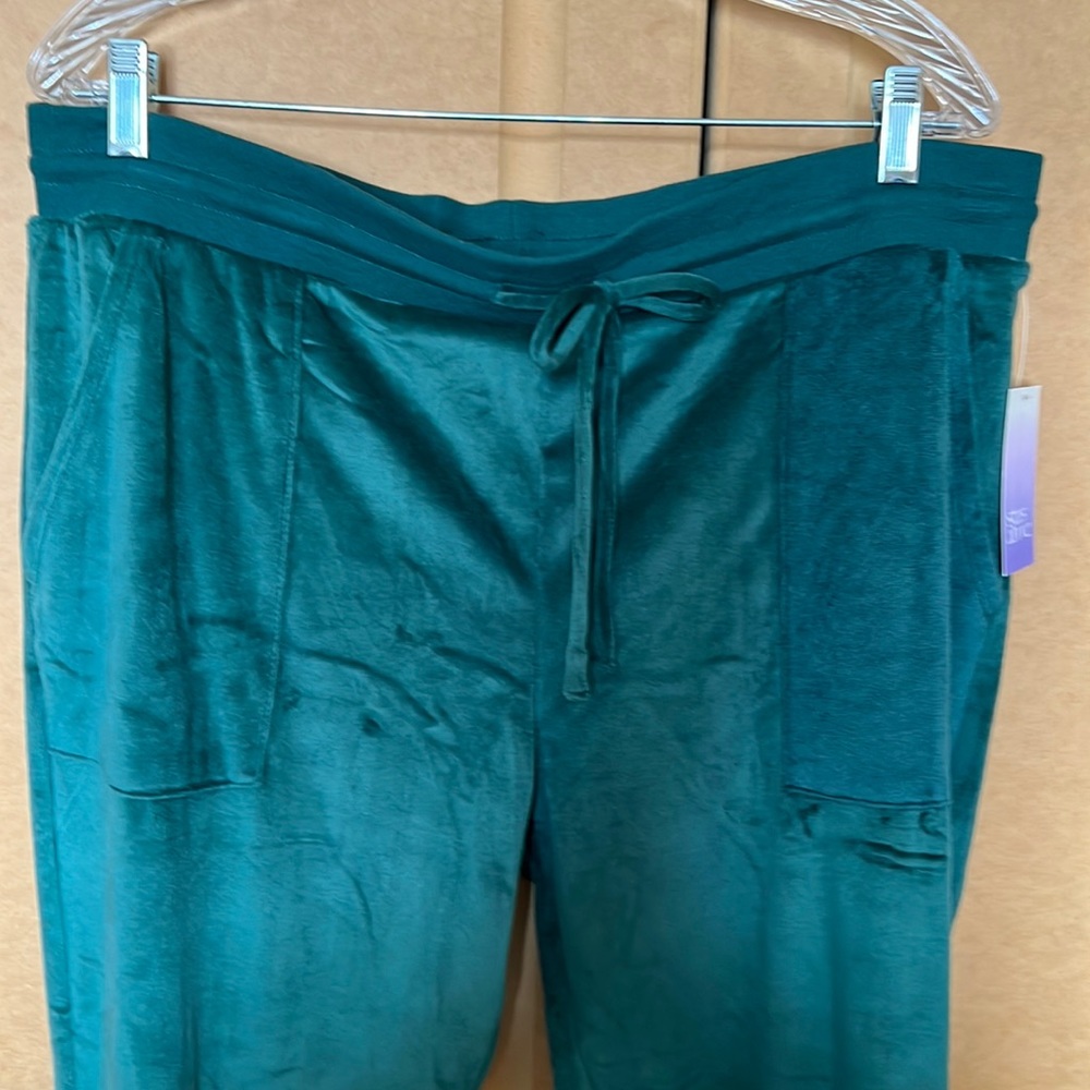 STARS ABOVE Green Velour Lounge Pant Jogger Pajama Pants Women’s Size XL